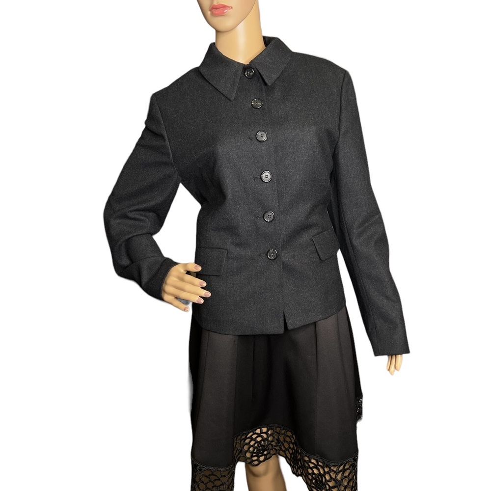Ann Freedberg Charcoal Wool Blazer